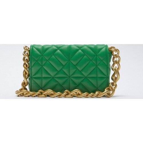 Soft Pu Leather Chain Shoulder Bag Brand Design Casual Women Purses and Handbag Green Clutch Tote Bags for Women High Quality