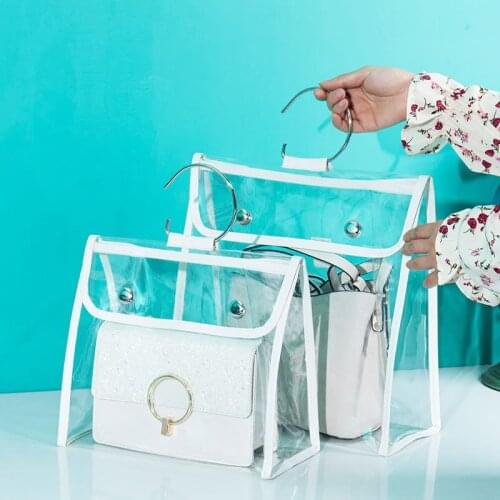 Bag Storage Dust Bag PVC Transparent Wardrobe Clothing Storage Leather Bag Protection Bag Clothes Storage Hanging Bag