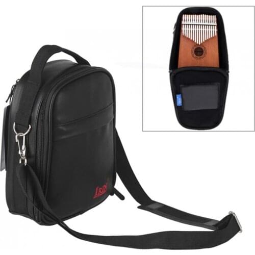 Universal Kalimba PU Leather Storage Bag 17 / 15 / 10 Key Thumb Piano Mbira Soft Case Cotton Thickening Shoulder Portable Bag