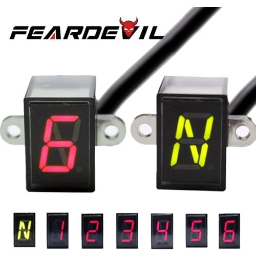 Feardevil 6 Speed Black Motorcycle Digital Display Led Universal Motocross Off-road Moto Light Neutral Gear Indicator Display