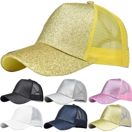 High Quality Adjustable Baseball Hat Women Summer Anti UV Mesh Ponytail Hat Adjustable Outdoor Sports Baseball Cap