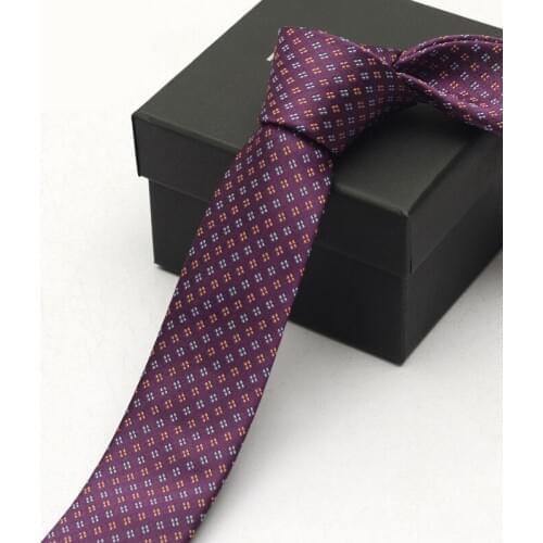 High Quality 2019 New Ties for Men 5CM Gravata Slim Tie Purple Necktie Mens Ties Mens Neckties Silk Narrow Skinny Tie Men SALE