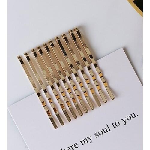 10PCS Korean Women Girls Gold Simple Metal Hair Clips Hairpins Barrette Headwear Hairgrip Hair Styling Tools Accessories