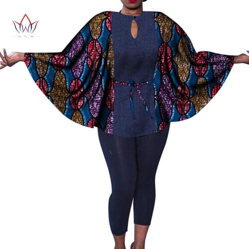 Africa Women Bazin Riche Dashiki Shawl Top Dashiki African Print Tops Shirt Plus Size M-6XL Women Shawl Clothes Accessory SP035