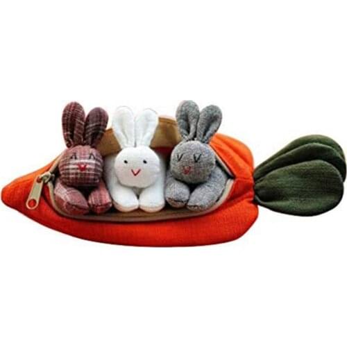 1 Set New Style Cute Creative Doll Cartoon Exquisite Multicolor Easter Gift Bunnies Doll Purse for Friends Desktop Decor Supply