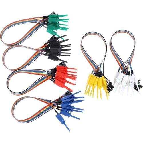 10pcs 300mm High Efficiency Test Hook Clip Logic Analyzer Cable Gripper Probe Test Clamp Kit