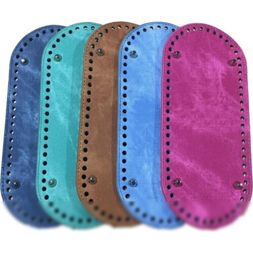 25x11cm Bag Bottom Denim Oval Leather Bottoms with Holes Bag Accessories DIY Part for Handbag Crossbody Messenger Bags
