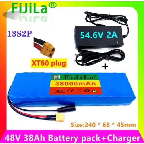 48V 38Ah 13s2p high power 38000 mAh 18650 battery Electric vehicle Electric motorcycle 54,6 V BMS protection + 2A charger