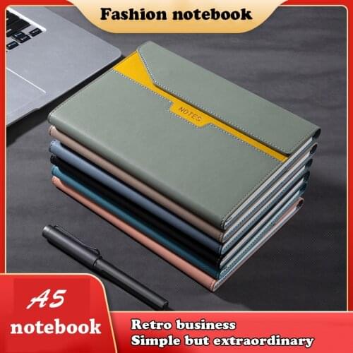 A5 Color Imitation Leather Notebook Office Business Planner Notebook Kawaii Notebook Diary Agenda Notepad School Supplies