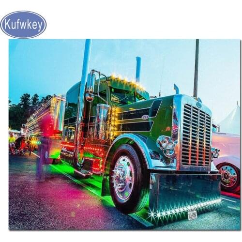 Diamond Painting Truck Scenery 5D DIY Diamond Embroidery Cartoon Cross Stitch Full Needlework Home Decor Round love gift