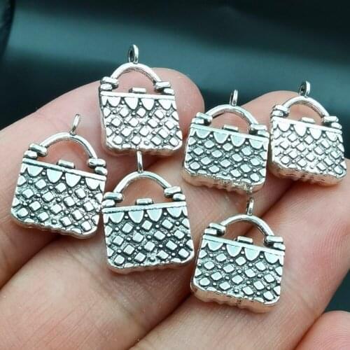 Antiquing 10pcs Charms Lovely Lady Bag Charms Necklace Making Handbag Alloy Pendant For Bracelets Jewelry Accessories DIY Craft