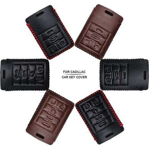 Car Accessories Key Cover Case For Cadillac CTS Escalade SRX ATS STS XTS CT6 XT5 Hand-woven Smoky Grey Metal Keyring Keychain