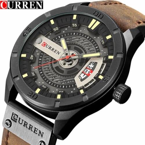 CURREN Luxury Brand Men Watch Military Sports Watches Mens Quartz Date Clock Man Casual Leather Wrist Watch Relogio Masculino