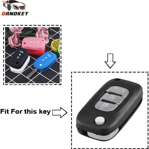 Dandkey 10pcs 3 Buttons Silicone Car Key Case Cover For LADA Vesta Granta XRay Kalina Priora Sedan Sport For Renault For Benz