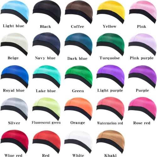 Elastic Spandex Polyester Compression Hair Shower Dome Cap Wig Cap Breathable Silk Fabric Men Wave Cap