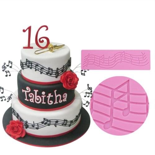 Note Shape Fondant Silicone Cake Mold Cake Decorating Tools Baking Cake Lace Decoration Mold DIY Chocolate Decoration Tools