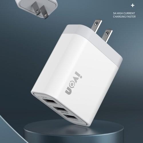 IVON AD37 Quick Charge 3.0 Intelligent Current Limiting Fast Charge Charger Adapte 3 USB Interface For IPhone Xiaomi Huawei OPPO