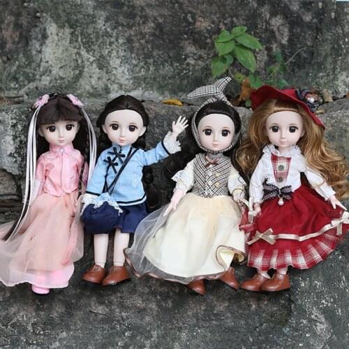 30CM Kawaii Chinese Girl Dolls 1/6 Jointed Doll With Clohtes Children Toys for Gilrs Gift 3-8 Years Old
