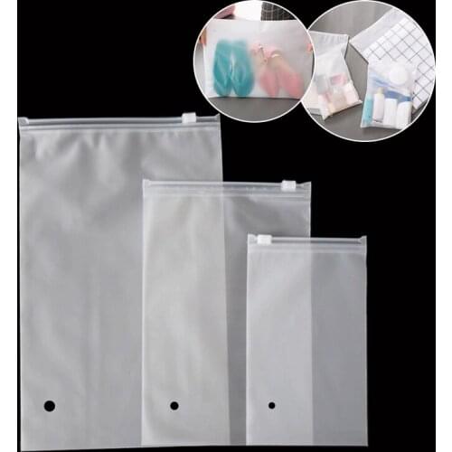 Matte Plastic Package Bag Zipper Lock Storage Pouch Bag Travel Storage Clothes Shoes Make up Packaging Bag Organizer