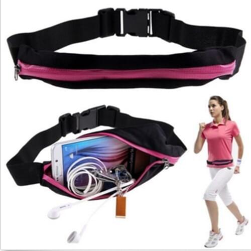 Single/Double Running Waist Bum Bag Sport Fitness Cycling Camping Jogging Belt Pouch Waterproof Mobile Phone Bags