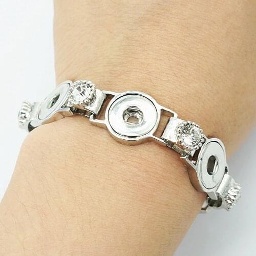 Fashion Charming Rhinestone snap bracelet bangle fit 12MM snap buttons jewelry wholesale SG0194