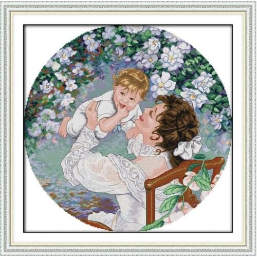 Mothers Love Cross Stitch Pattern 14CT Canvas Printed Cross Stitch Kit Needlework Embroidery set Wall Art Home Decoration