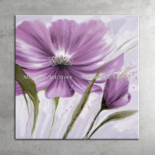 Wall Paintings Flowers Home Decoration Art Handpainted Fabric Flower Oil Painting Modern Abstract Canvas Picture For Living Room