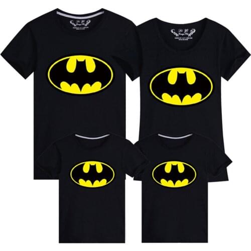 New Product Fashion Summer Tshirt Cartoons Disney Batman Print Short Sleeve Family Base T-Shirt Children Tees Kids Clothes Tops