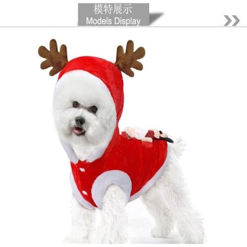 Pet clothes fall and winter to keep warm dog clothes cat elk Christmas old man in the New Year