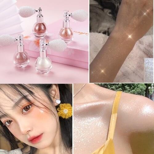 Brighten Shimmer Glitter Loose Powder Spray Face Makeup Stick Highlighter Powder Creamy Texture 4Colors Sprayer Cosmetics