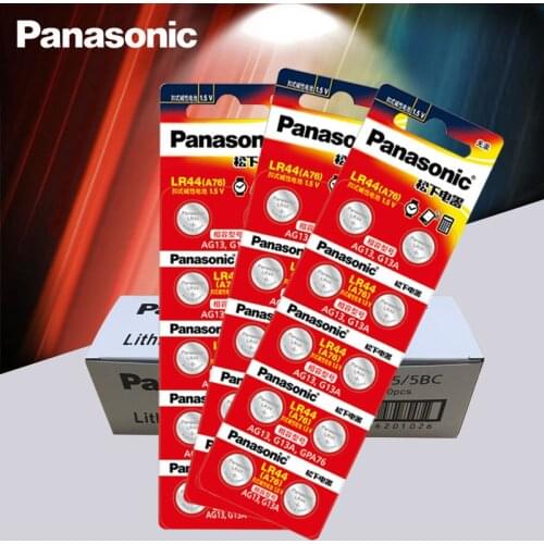 Panasonic 200pc 1.5V Button Cell Battery lr44 Lithium Coin Batteries A76 AG13 G13A LR44 LR1154 357A SR44 100% Original