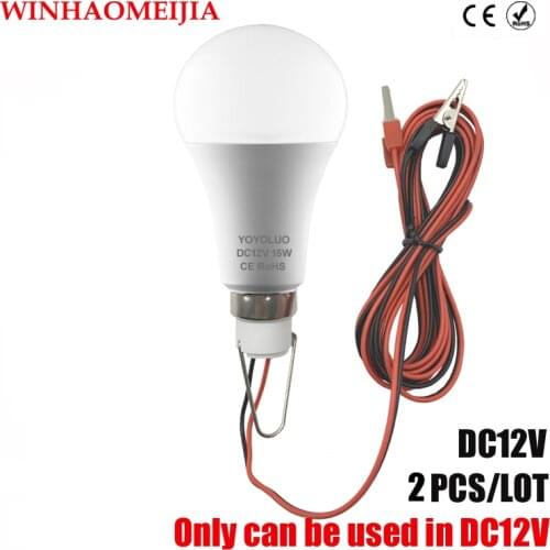 2PCS/LOT DC12V Led Bulb Portable Led Lamp Outdoor Camp Tent Night Fishing Hanging Light lamparas Alligator Crocodile Clip Clamp