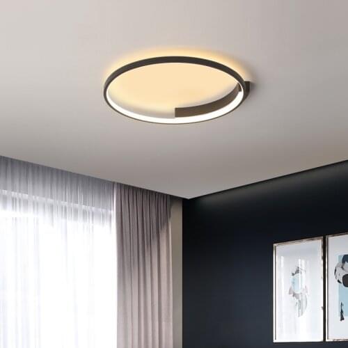 LED Ceiling Overhead Lamp Modern for the Bedroom Kitchen Dining Table Room Round Black White Suspended Chandelier Home Lighting