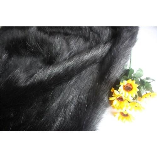 Good quality faux fur fabric Pile 5cm black imitation mink felt cloth,Plush fabrics for sewing
