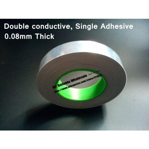 30mm*50M*0.085mm Thick Double Sides Conductivity, Single Adhesive, Aluminum Foil Electromagnetic shielding Tape fit for Laptop