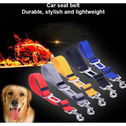 Universal Dog Collar Cat Pet Durable And Soft Safety Adjustable Car Seat Belt Dog Accessories Travel Clip Strap Lead Pet Belt