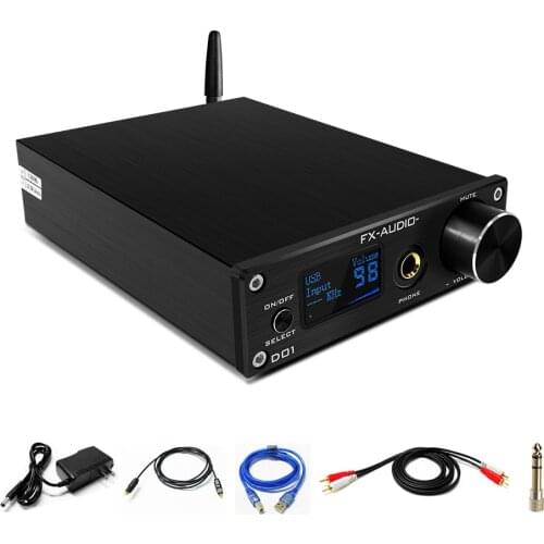 FX AUDIO Bluetooth 5.0 USB DAC Headphone Amplifier with APTX HD/LDAC/APTX/APTX LL/DSD512 ES9038Q2M XMOS-XU208 PCM768kHz for Home