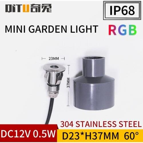 Built-in D23mm underground light IP68 waterproof 12V mini RGB dimming small spotlight , Used for courtyard garden stair terrace