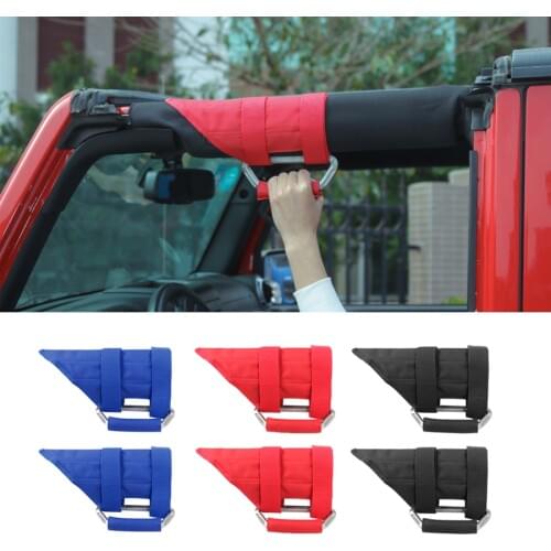 YCCPAUTO 2Pcs Metal Roll Bar Grab Handles For Jeep Wrangler Accessorise YJ TJ JK 4x4WD Roll Bar Mount Side Grab Handle Kit