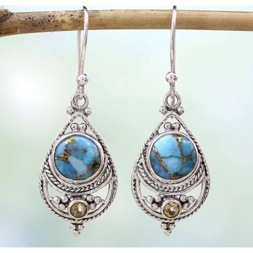 Vintage Silver Dangle Earrings for Women Jewelry Wedding Statement Drop Earings Engagement Valentines Day Zircon Brincos Gifts