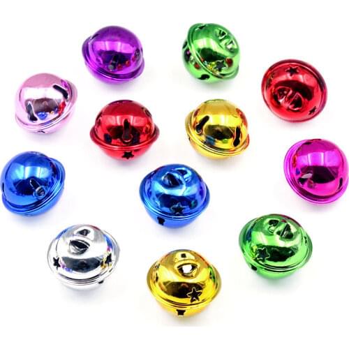 24pcs 24mm Beautiful Christmas Bells Beads Jingle Bells Christmas Party Decoration Pendants DIY Crafts Handmade Accessories