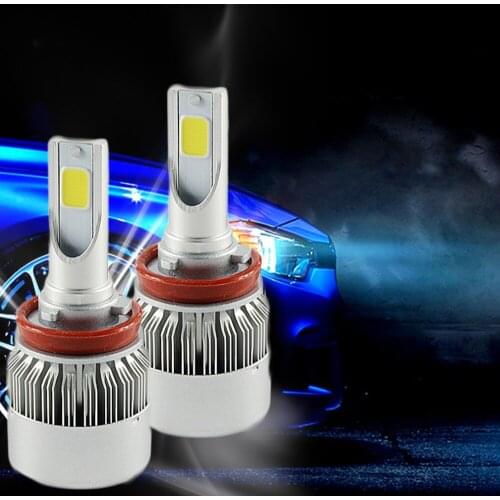 2pcs Super Bright For H8/H9/H11 LED Car Headlight Bulbs COB Chip 6000K 36W Kit Car Head Fog Lamp Car External Light Source
