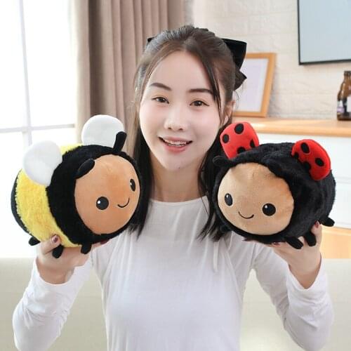 20-40cm New Bee&Ladybird Plush Toys for Children Kids Birthday Gift Cute Kawaii Animal Doll Sleeping Pillow Soft Sofa Decoration