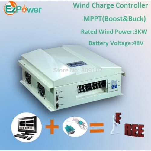3KW 48V high quality MPPT wind charge controller(Boost & Buck), RS communication, LCD display