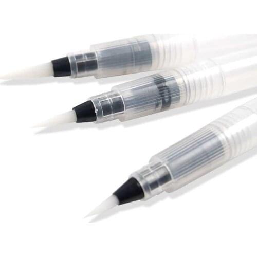 3PCS/lot Refillable Paint Brush Soft Brush Pen Ink Water Color Calligraphy for Painting S M L Marker Pen