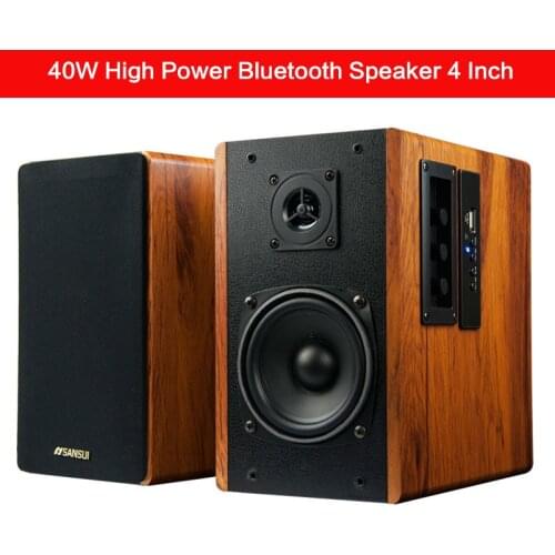 40W 4 Inch High Power Bluetooth Speaker Home Multimedia Computer Audio HiFi Enthusiast Subwoofer Speaker Bookshelf Desktop Audio