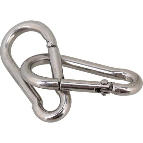 5/10/25pcs 304 Stainless Steel M4 M5 M6 safety Standard spring mountaineering clasp Snap Carabiner Quick Link Lock Ring Hook