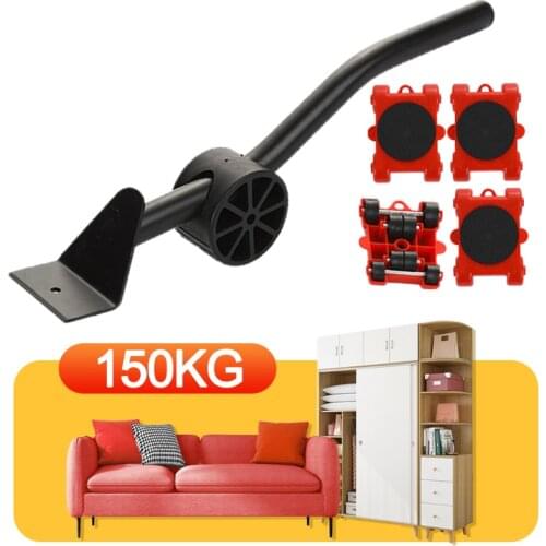 5Pcs/ Set Professional Furniture Transport Lifter Hand Tool Set Duty Heavy Stuffs Roller Moving Labor-saving Wheel Mover Device