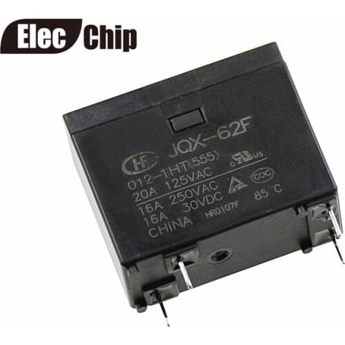 5pcs T type| JQX-62F- HF62F- 12 012 -1HT JQX-62F-012-1HT A group of normally open 4 pin 16A relays