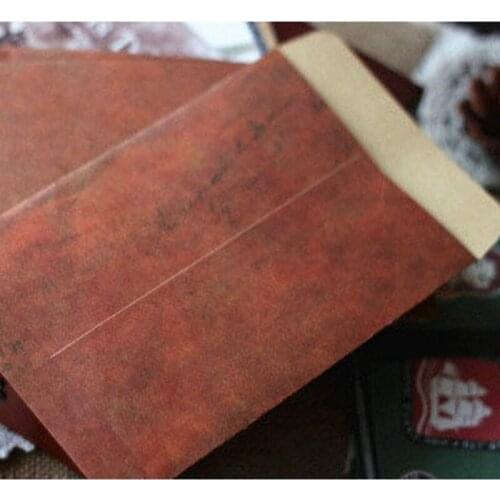 5Pcs/Pack 15.5cm*10.8cm Red Color Thick Kraft Paper Envelope For Shcool Office Stationery Postcard And Letters Bag